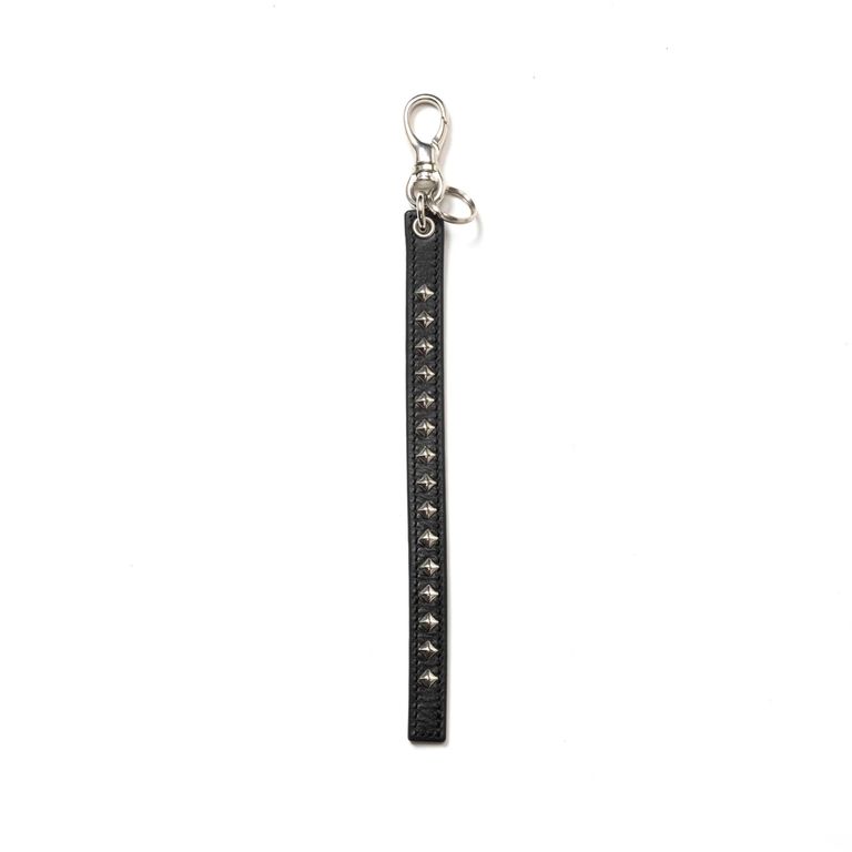 calee レザーキーホルダー ショート CALEE - STUDS LEATHER SHORT KEY RING (BLACK) / スタッズ