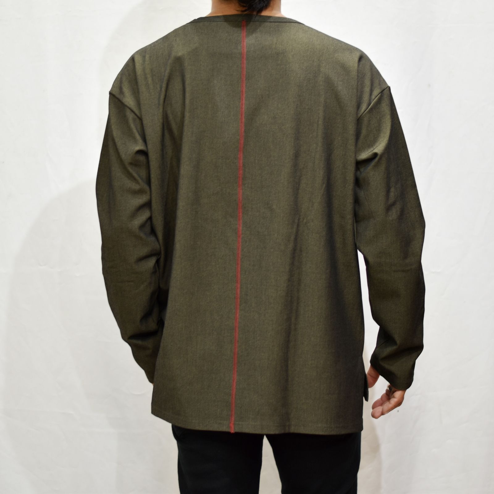 ポリエステルレーヨンアクリル ストレッチ ポケットカットソー （KHAKI）