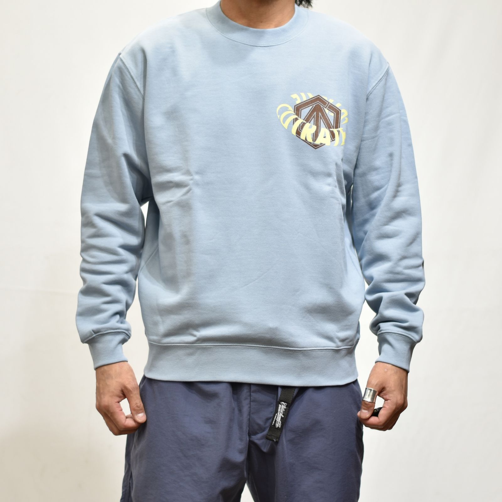 CUTRATE NS LOGO L/S SWEAT SHIRT  (ACID BLUE)