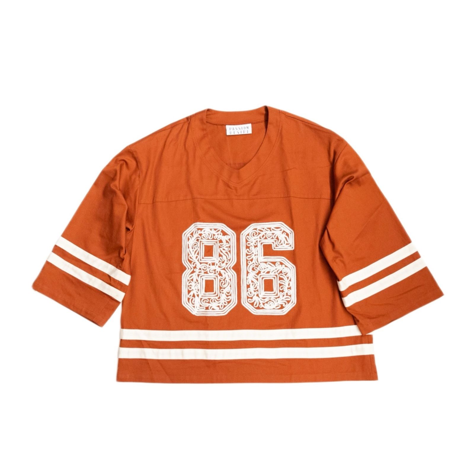 CORD EMBROIDERED HOCKEY SHIRT (MAROON) / コード刺繍 ホッケーシャツ
