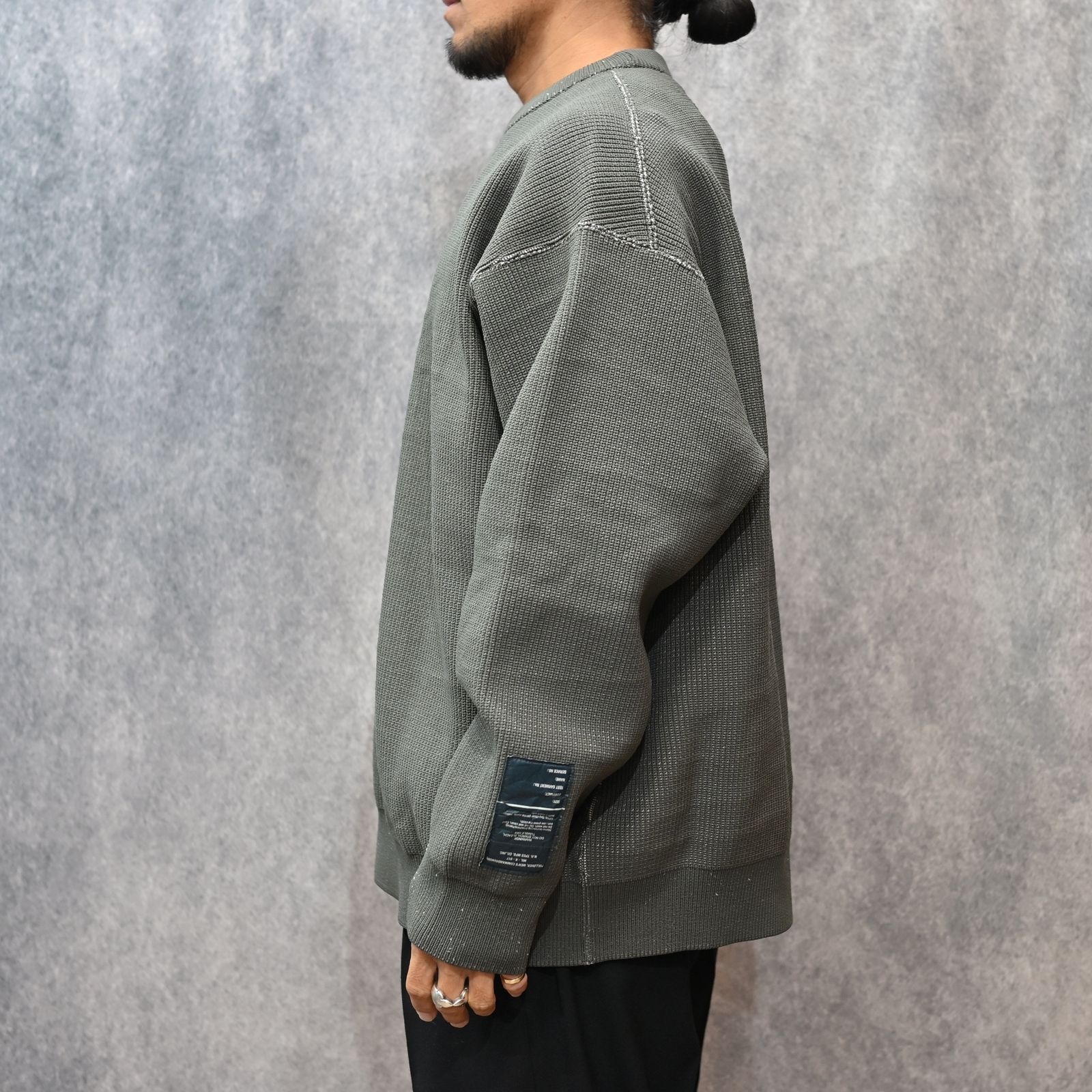 EXCHANGE SERVICE TOPS KNIT （MIX GRAY）｜リバーシブル ニット｜9252-KT02-016