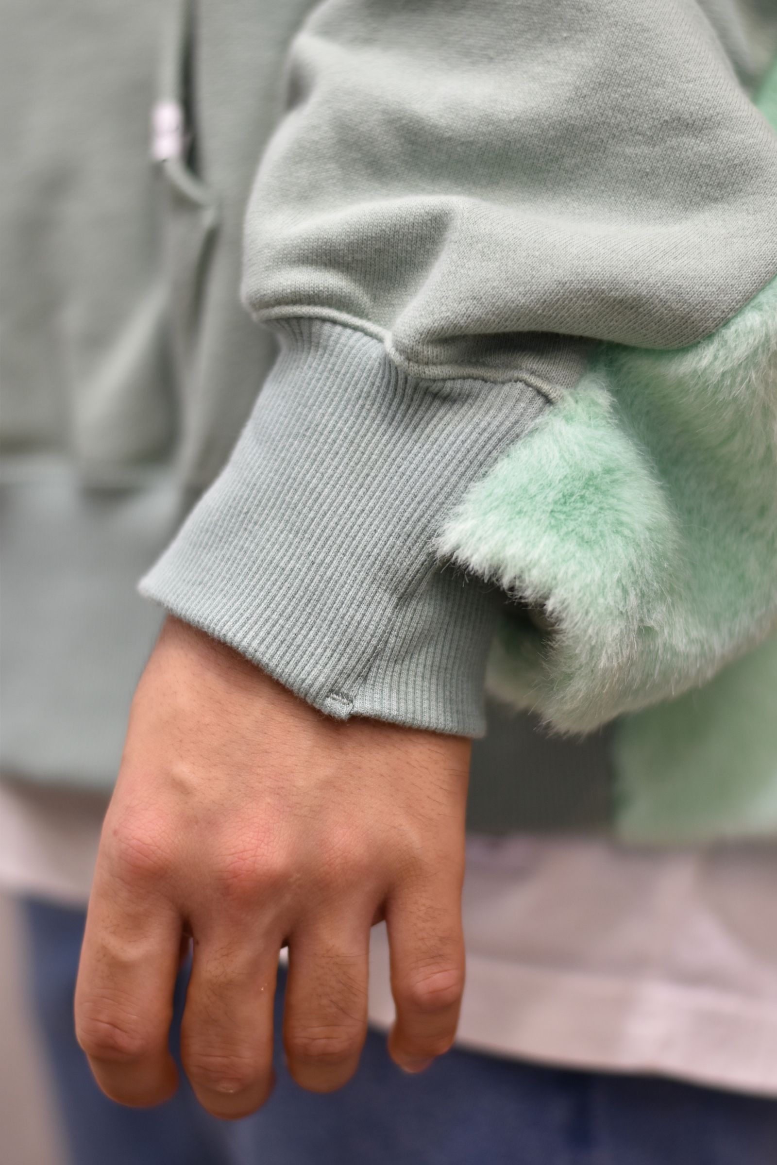 FAUX FUR HOODIE (MINT)