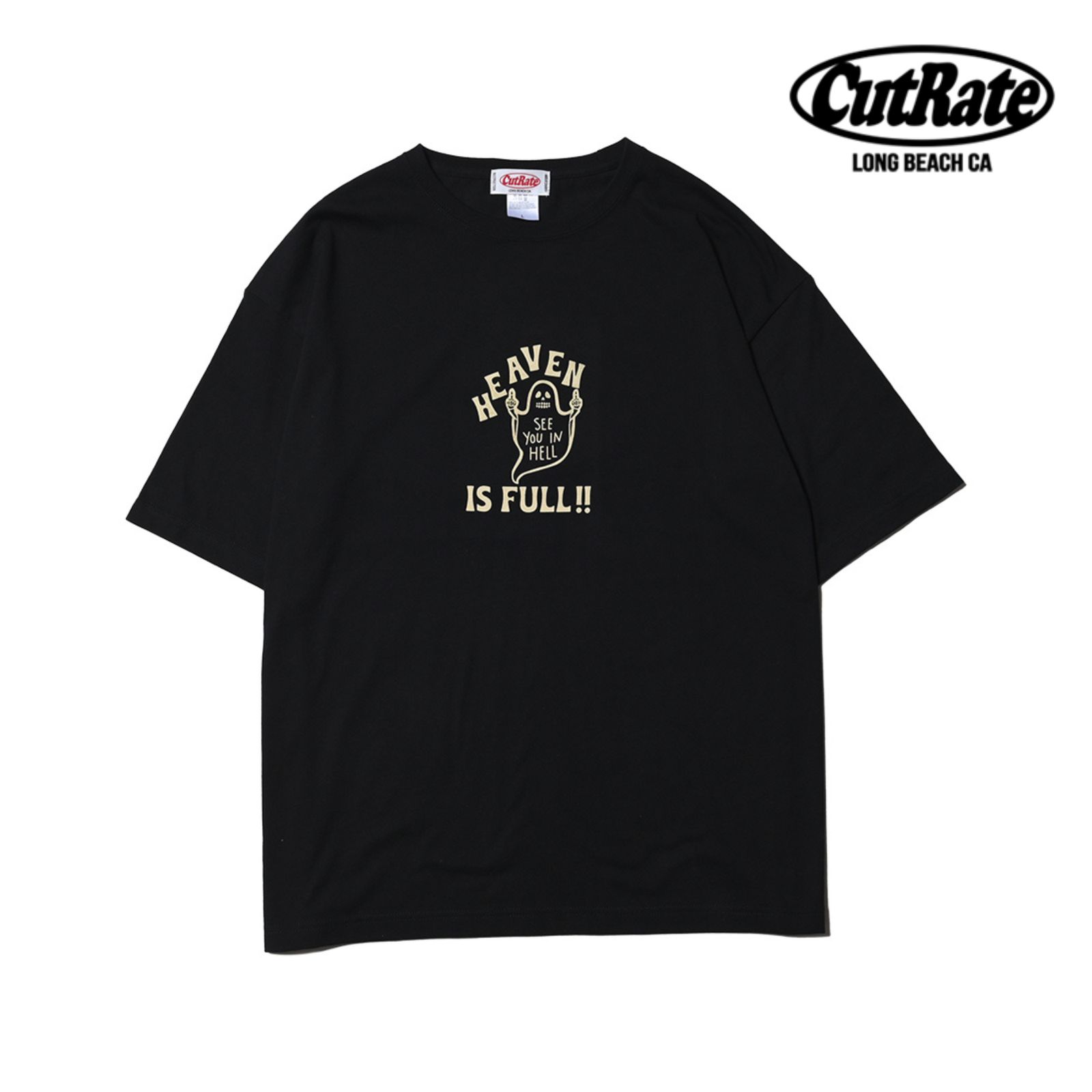HEAVEN IS FULL LOGO DROPSHOULDER S/S T-SHIRT (BLACK) / ドロップショルダー プリントTシャツ
