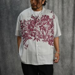 R/P PANEL PRINT ALOHA SH (BURGUNDY) / パネルプリント アロハシャツ