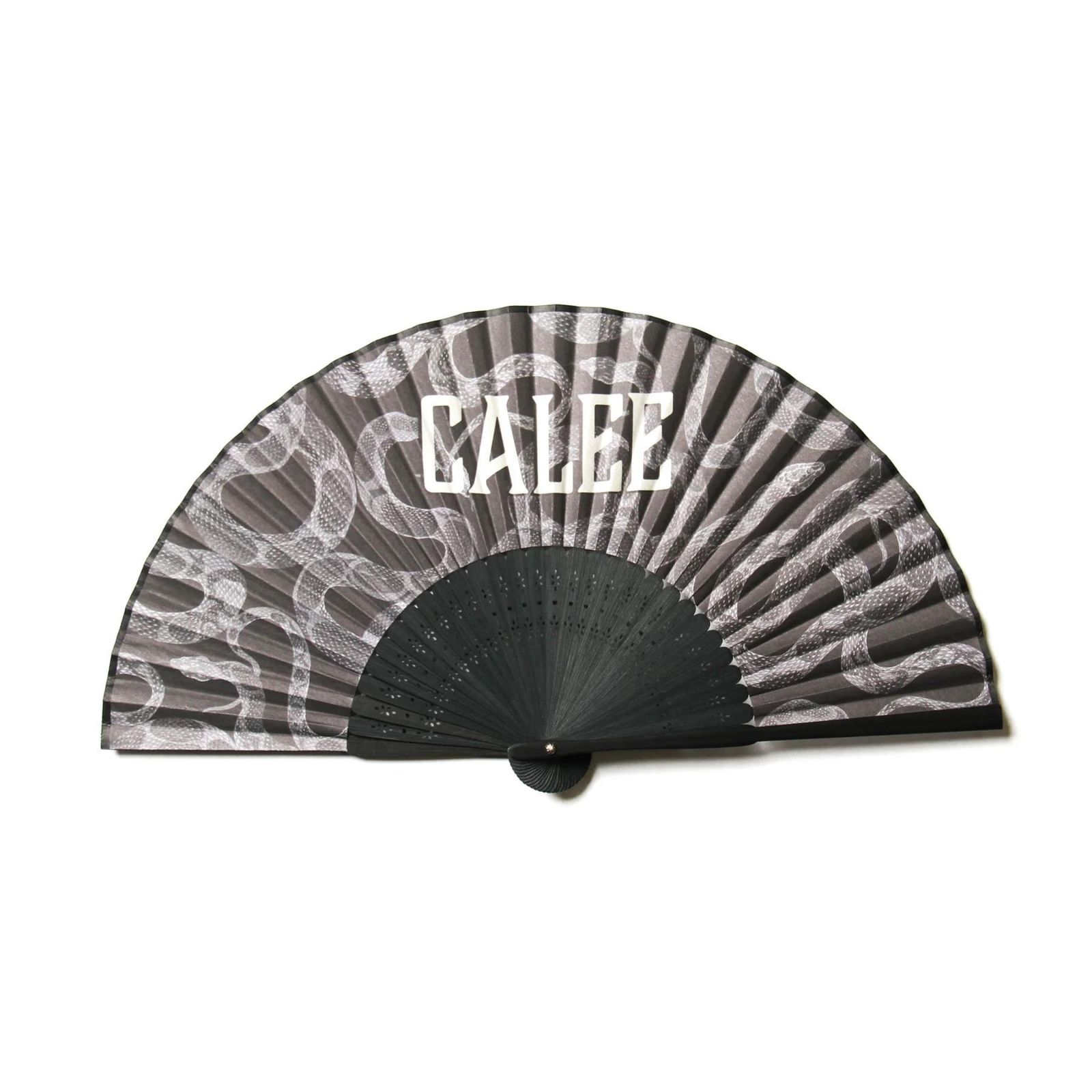 ALLOVER SNAKE PATTERN HAND FAN (BLACK) / スネーク柄 扇子