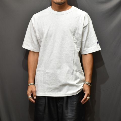 CHAMPION 7OZ ”chord” EMBROIDERY SHORT SLEEVE TEE (SILVER GRAY) / チャンピオン ロゴ刺繍 半袖Tシャツ