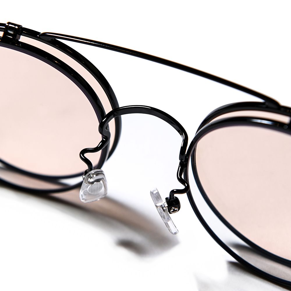 Flip up type circle metal glasses -Limited- (Black.Brown) / フリップアップタイプ サークルメタル グラシズ -限定カラー-