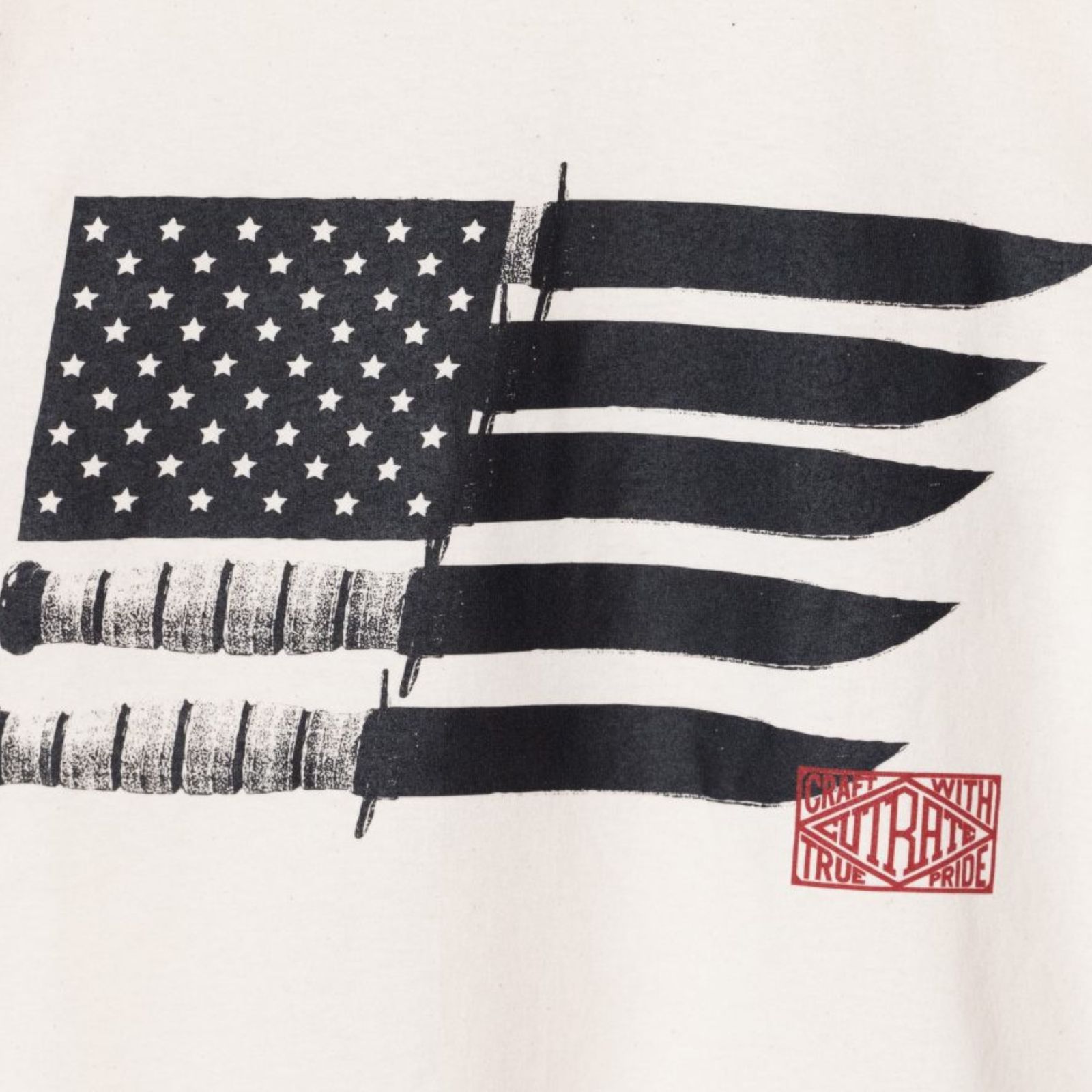 KNIFE FLAG LOGO S/S TEE (NATURAL) / プリントTシャツ