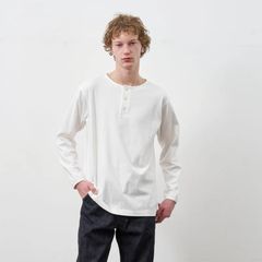HENLEY NECK L/S TEE （WHITE）｜ ヘンリーネック ロングスリーブ （ホワイト） 602-261-15