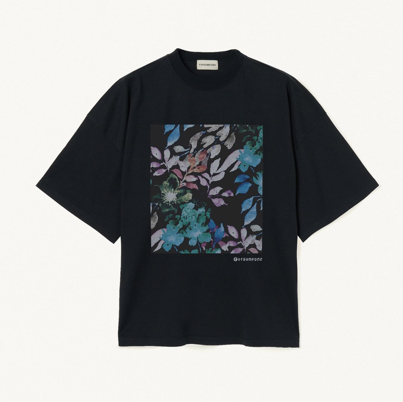 FORSOMEONE - FLOWER BIG T (BLACK) / ビッグTシャツ ブラック