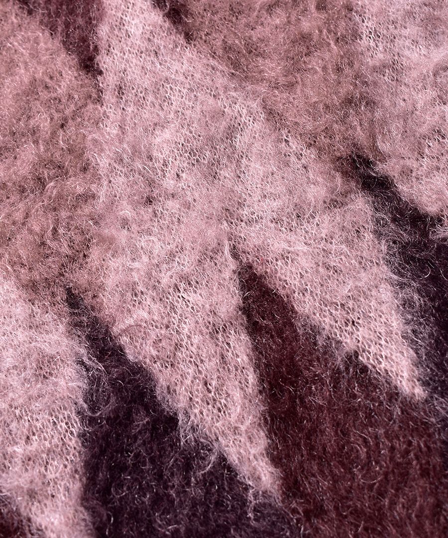 MINEDENIM カーディガン MINEDENIM - Kid Mohair Argyle Knit Long Cardigan | chord