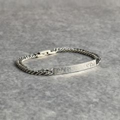 Silver925 ID Bracelet "ARABESQUE" (SILVER) / アイディー ブレスレット