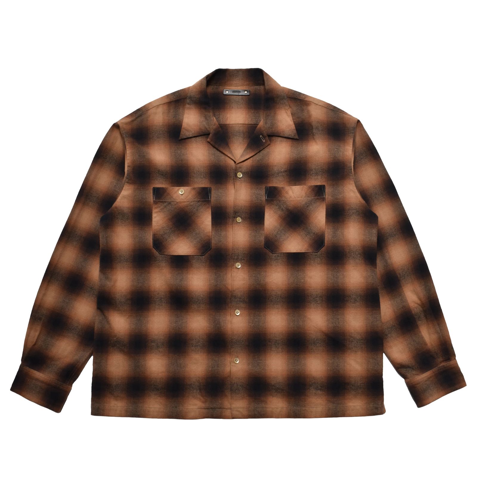 C.Flannel Ombre Open Collar SH （BRT）｜コットンフランネル オンブレーチェック オープンカラーシャツ｜2509-5004