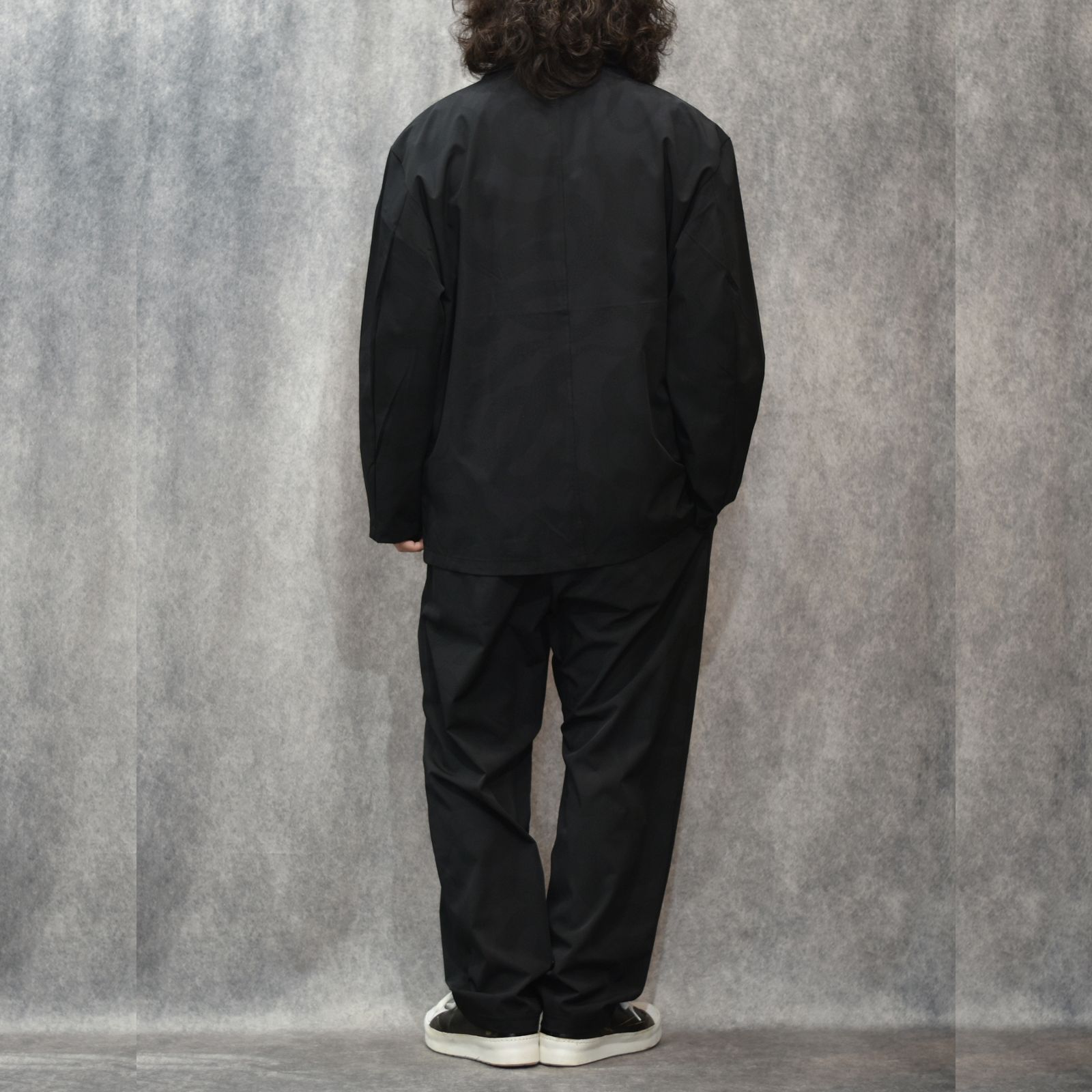 × OVYS SNAKE PATTERN NYLON T/T JACKET & PANTS (BLACK)｜× オーヴィーズ 蛇柄 ナイロン セットアップ｜ov-ls-jkpt-0001