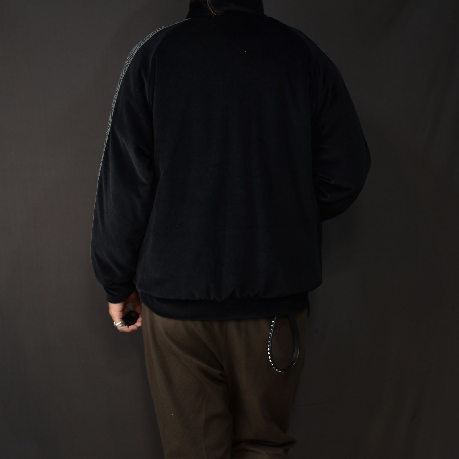 CALEE - VELOUR TRACK JACKET ＜SPIRAL JACQUARD PATTERN