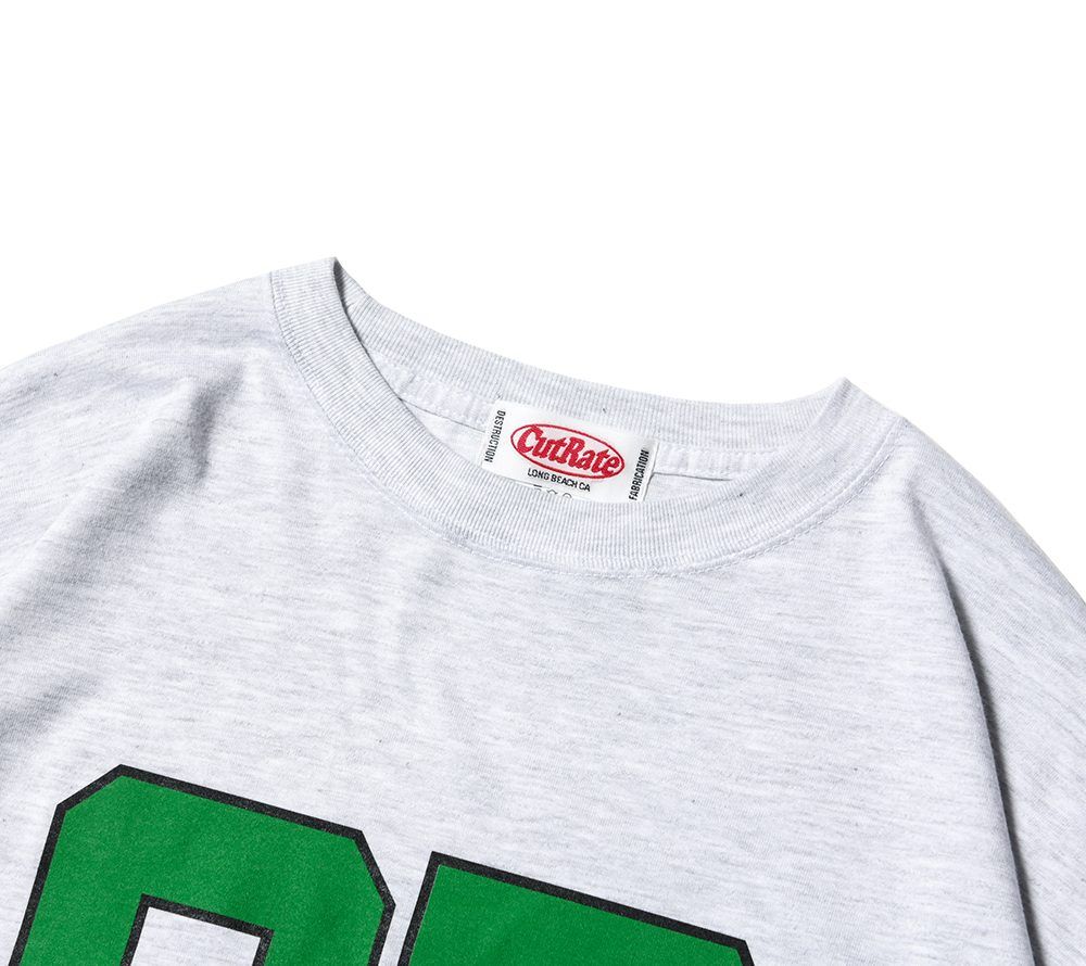CUTRATE FOOTBALL TEAM LOGO DROPSHOULDER S/S T-SHIRT (ASH GRAY)