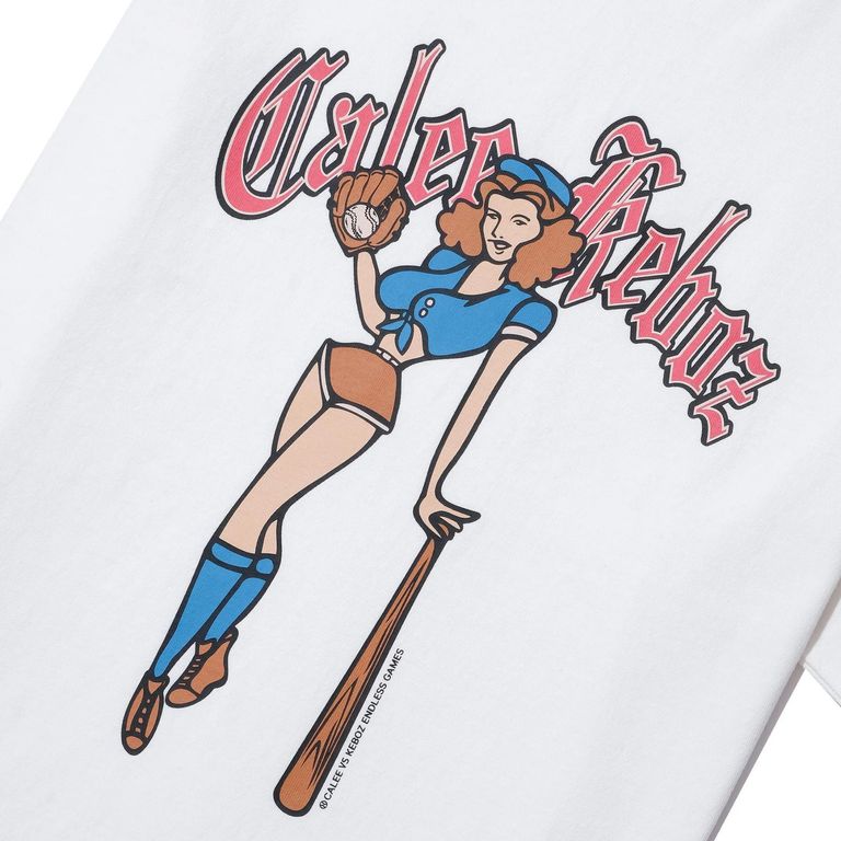 CALEE - × KEBOZ PINUP GIRL S/S TEE (WHITE) / × ケボズ