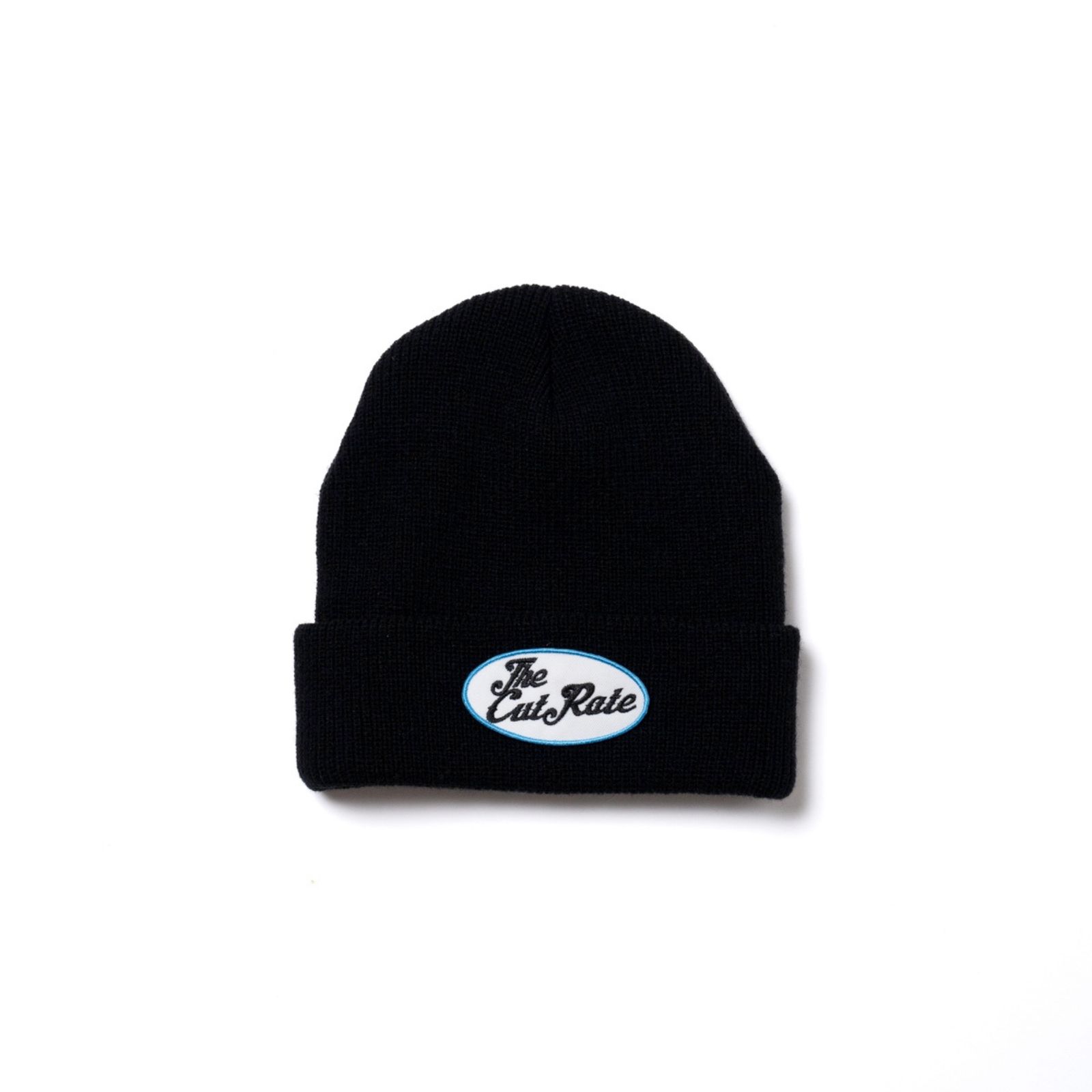 CUTRATE WAPPEN KNIT CAP (BLUE × BLACK) / カットレイト ワッペン ニットキャップ