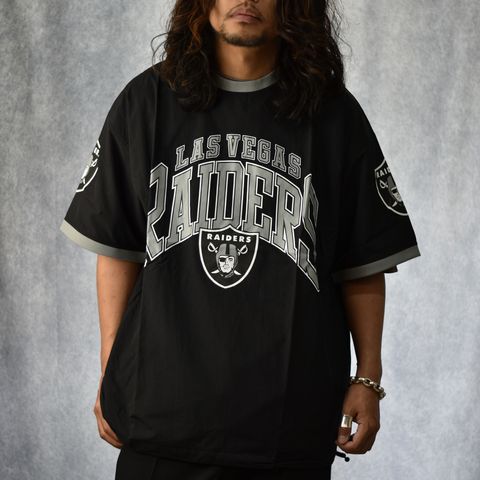 × NFL RAIDERS S/S NYLON GAME SH (BLACK) / ナショナル・フットボール・リーグ ラスベガス・レイダース 半袖 ナイロン ゲームシャツ