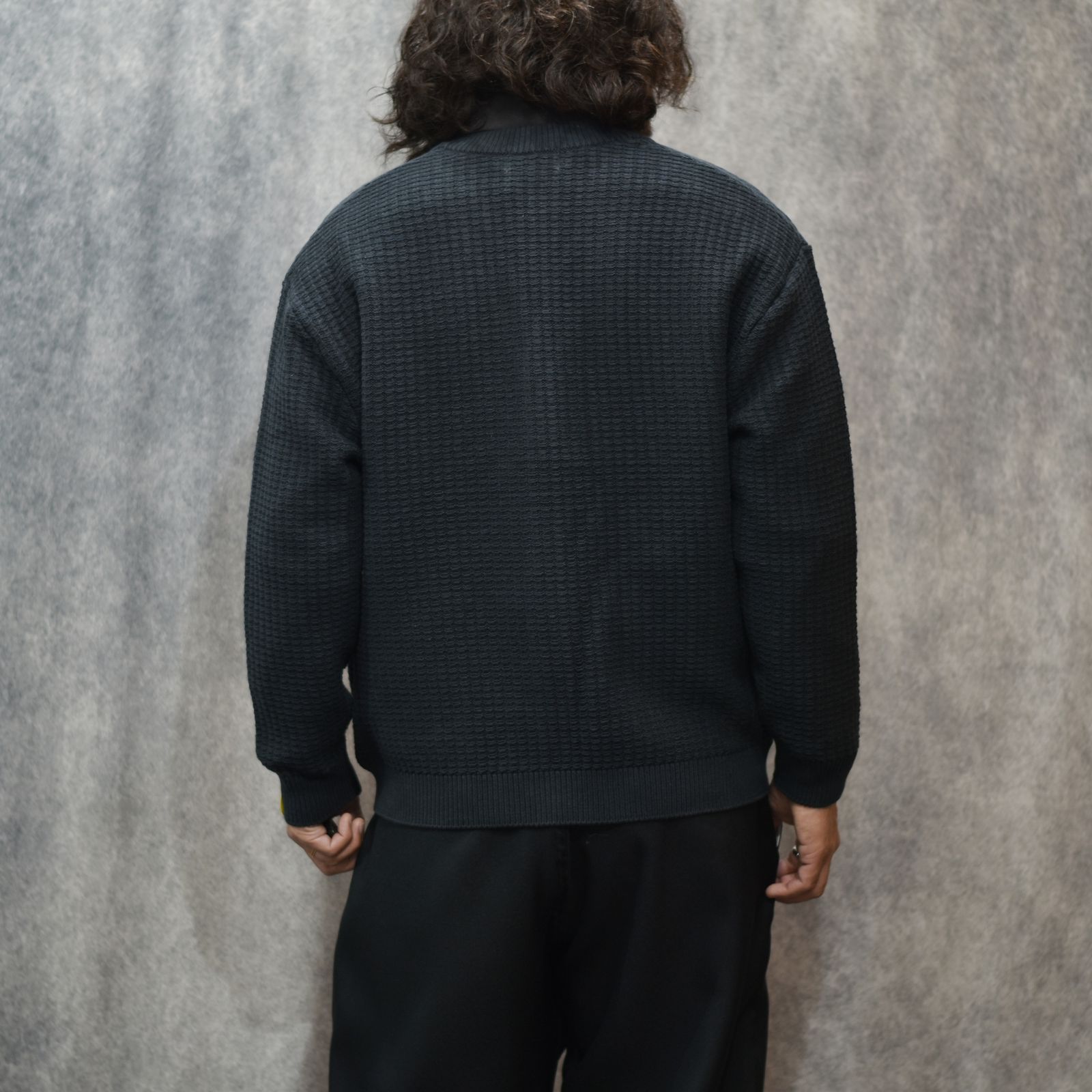 ×EYYA KNIT BIG WAFFLE KNIT CARDIGAN (INK BLACK)｜× エイヤ ワッフル ニット カーディガン｜CL-26SS001EYYA