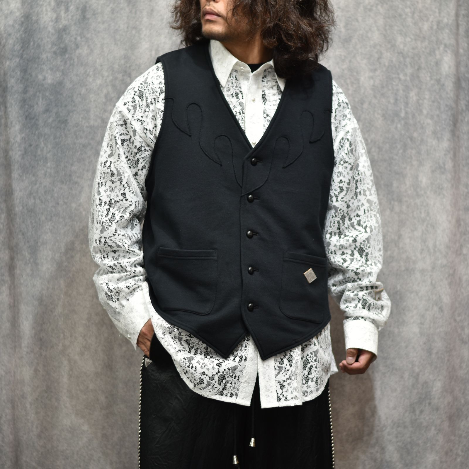 COTTON WESTERN SWITCH VEST (BK)｜ウエスタン ベスト｜PD26SJ06