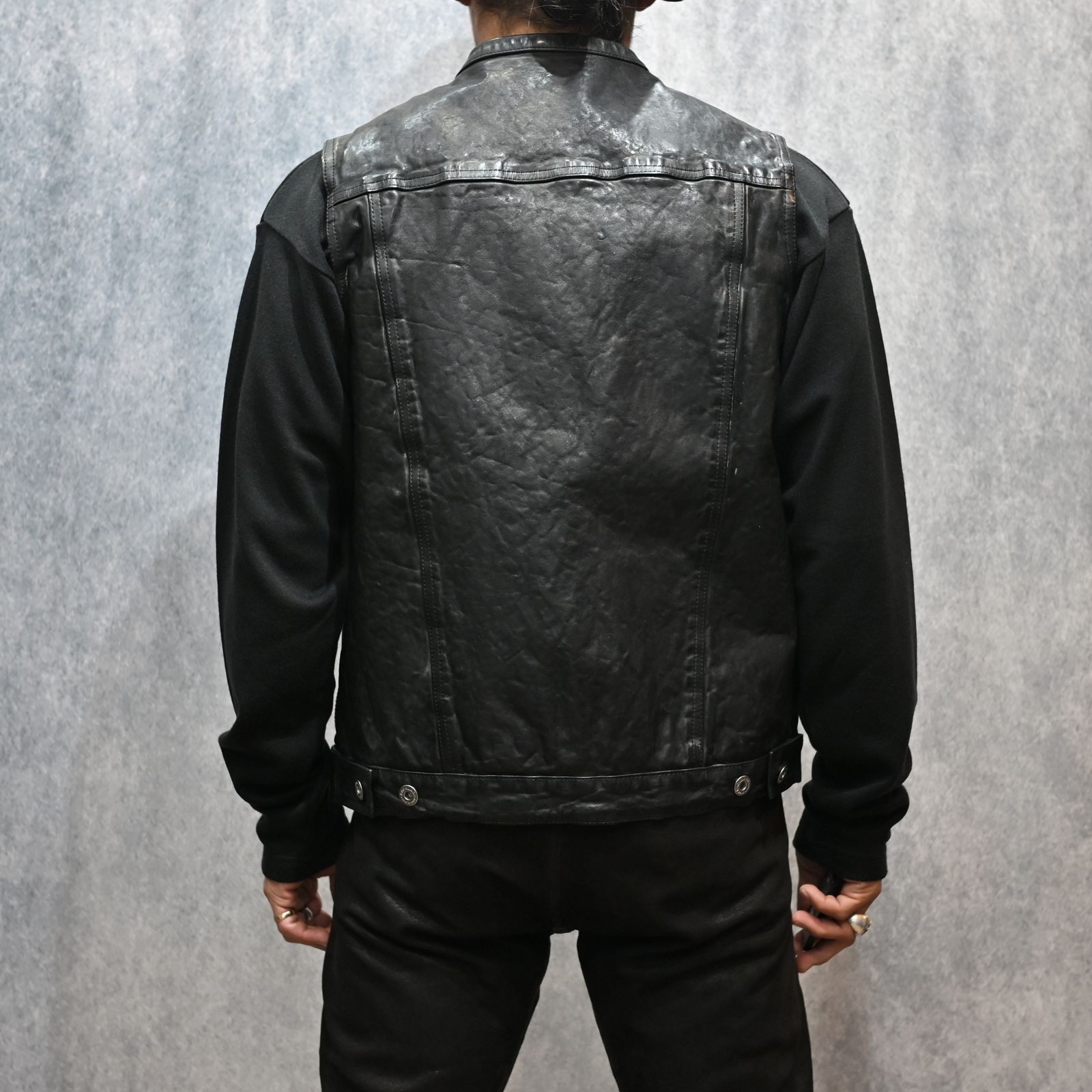 フレンチショルダー 製品染め クラブベスト （BLACK）｜1842-13