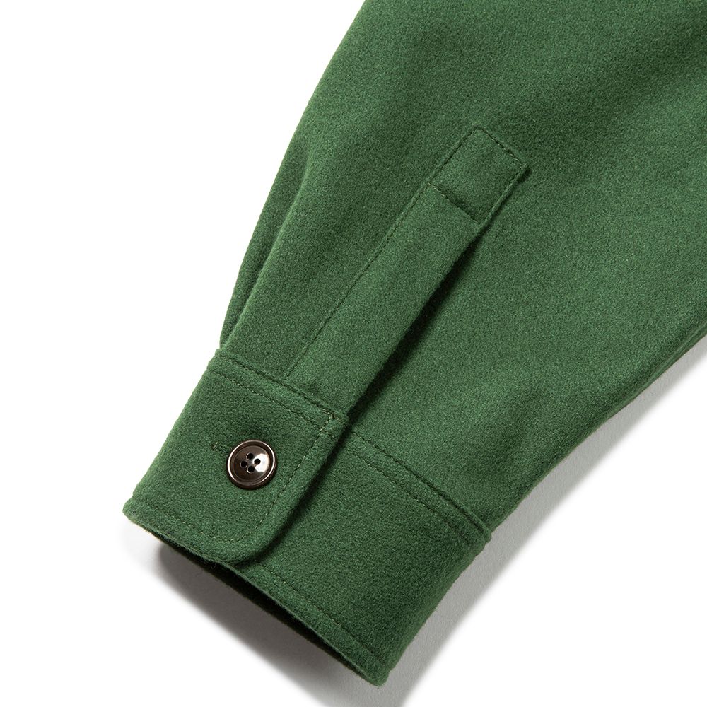 M/S Over shilhouette shirt jacket (Green) / オーバーサイズシャツジャケット - M