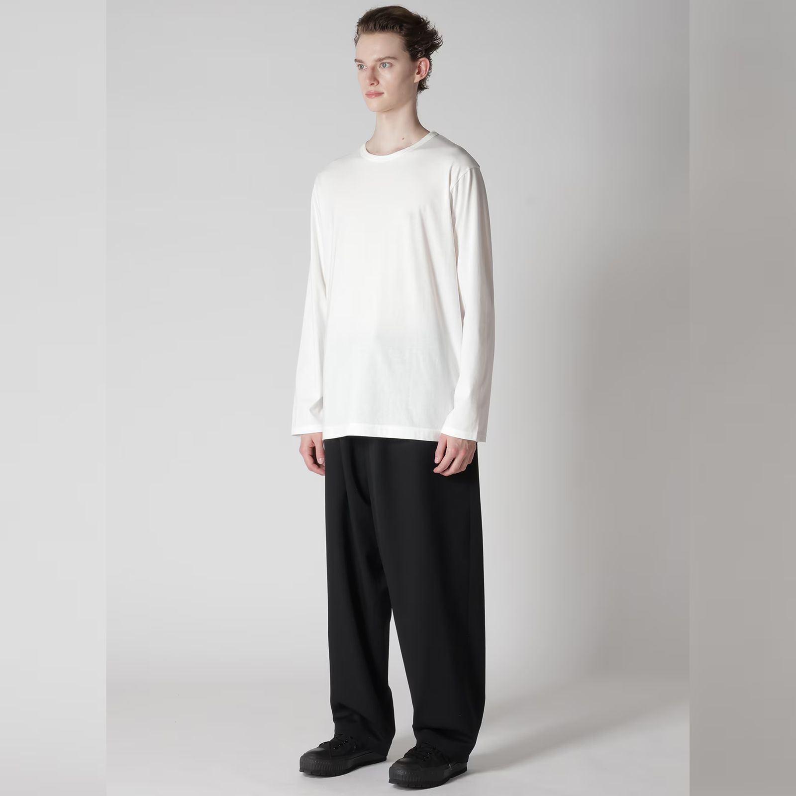 30/- COTTON SINGLE JERSEY ROUND NECK LONG SLEEVE （OFF WHITE） ロングスリーブ カットソー （オフホワイト）