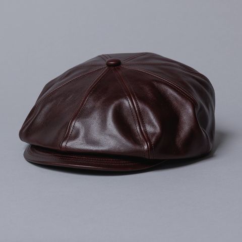 Horsehide Casquette - DEEP "OLDBOY" (BURGUNDY) / ホースハイド 深型 キャスケット