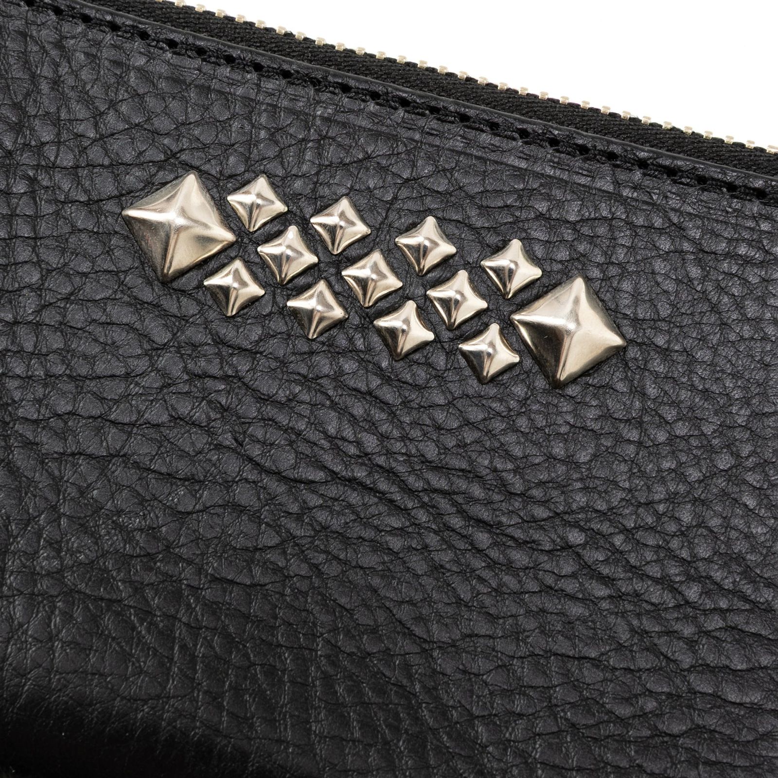 STUDS LEATHER ZIP MULTI LONG WALLET (BLACK)｜スタッズレザー ジップマルチウォレット 長財布｜CL-26SS014LE