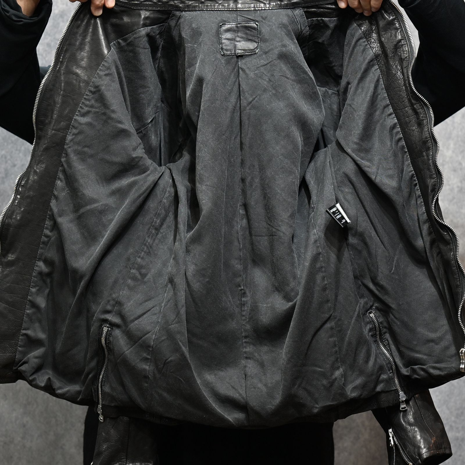 ジャパンカーフ タンニン鞣し 製品洗い加工 シングルライダース （BLACK / ブラック） 1927-05