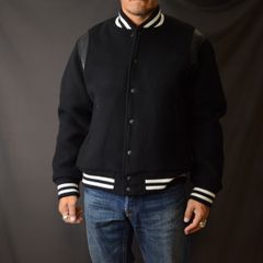 Wool Meiton ＆ Leather Studium Jamper （BLT） / スタジアムジャンバー （ブラック×ブラック）