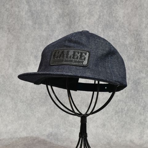 LEATHER WAPPEN DENIM CAP (INDIGO BLUE)｜レザーワッペン デニム ベースボールキャップ｜CL-26AWCP001