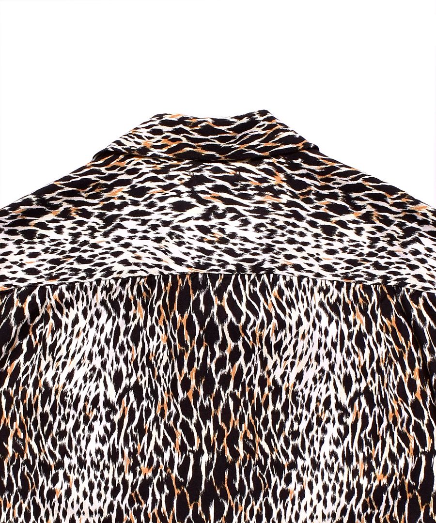 MINEDENIM アニマル柄プリントシャツ MINEDENIM(マインデニム) Lips Leopard Print Open Collar SH