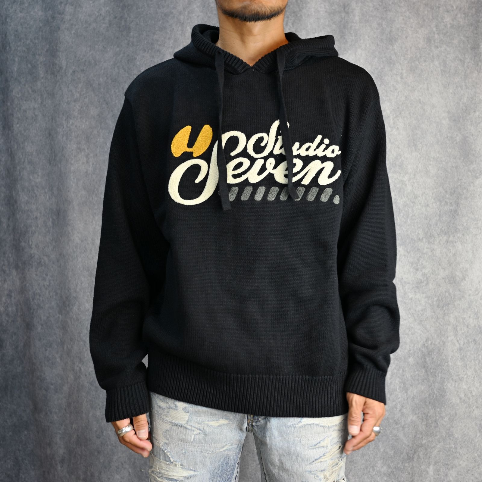 Logo Knit Hoodie （BLACK） / ロゴニット フーディー （ブラック）
