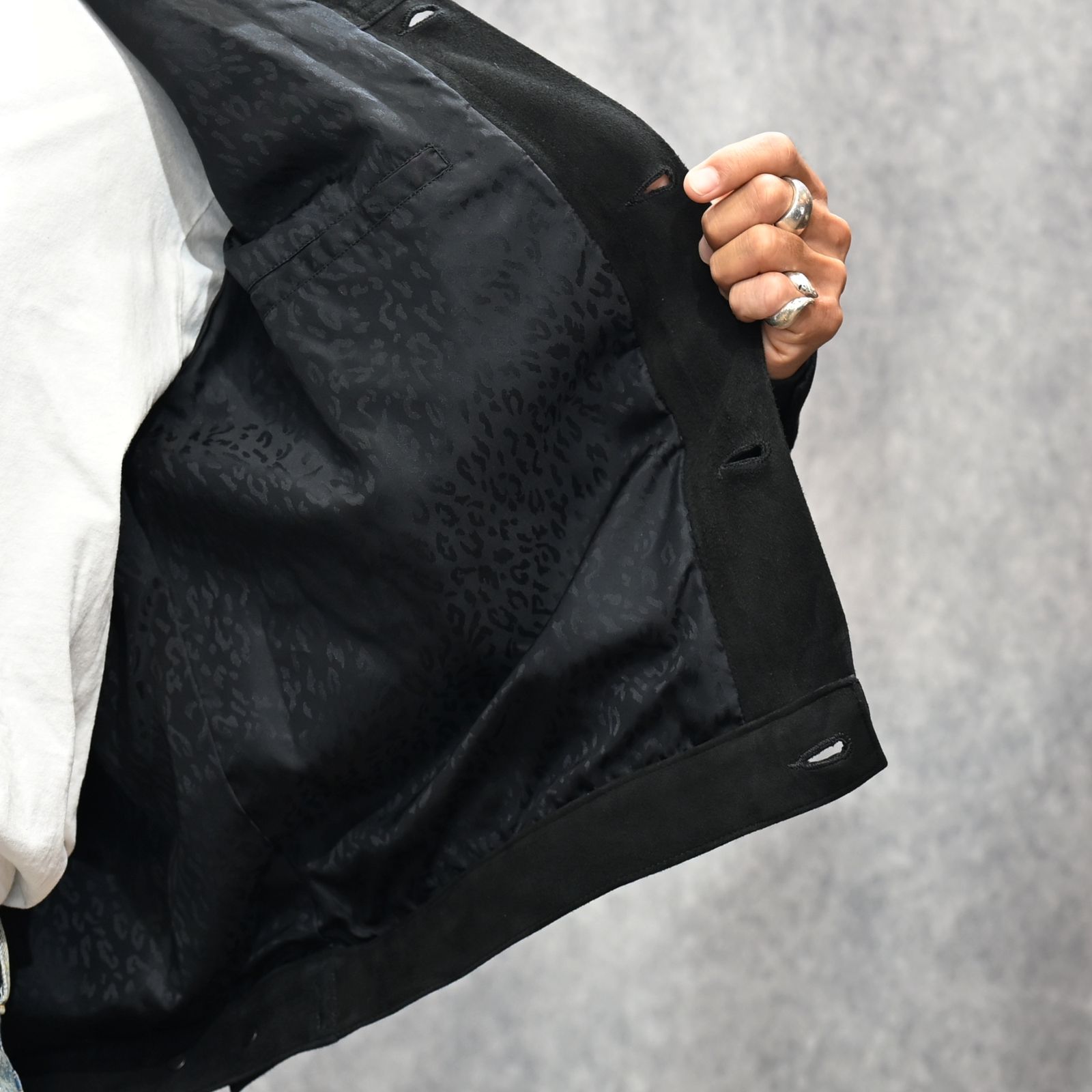 Sheep Suede Trucker JKT （BLK） / シープスエード トラッカージャケット  （ブラック）｜2509-8003