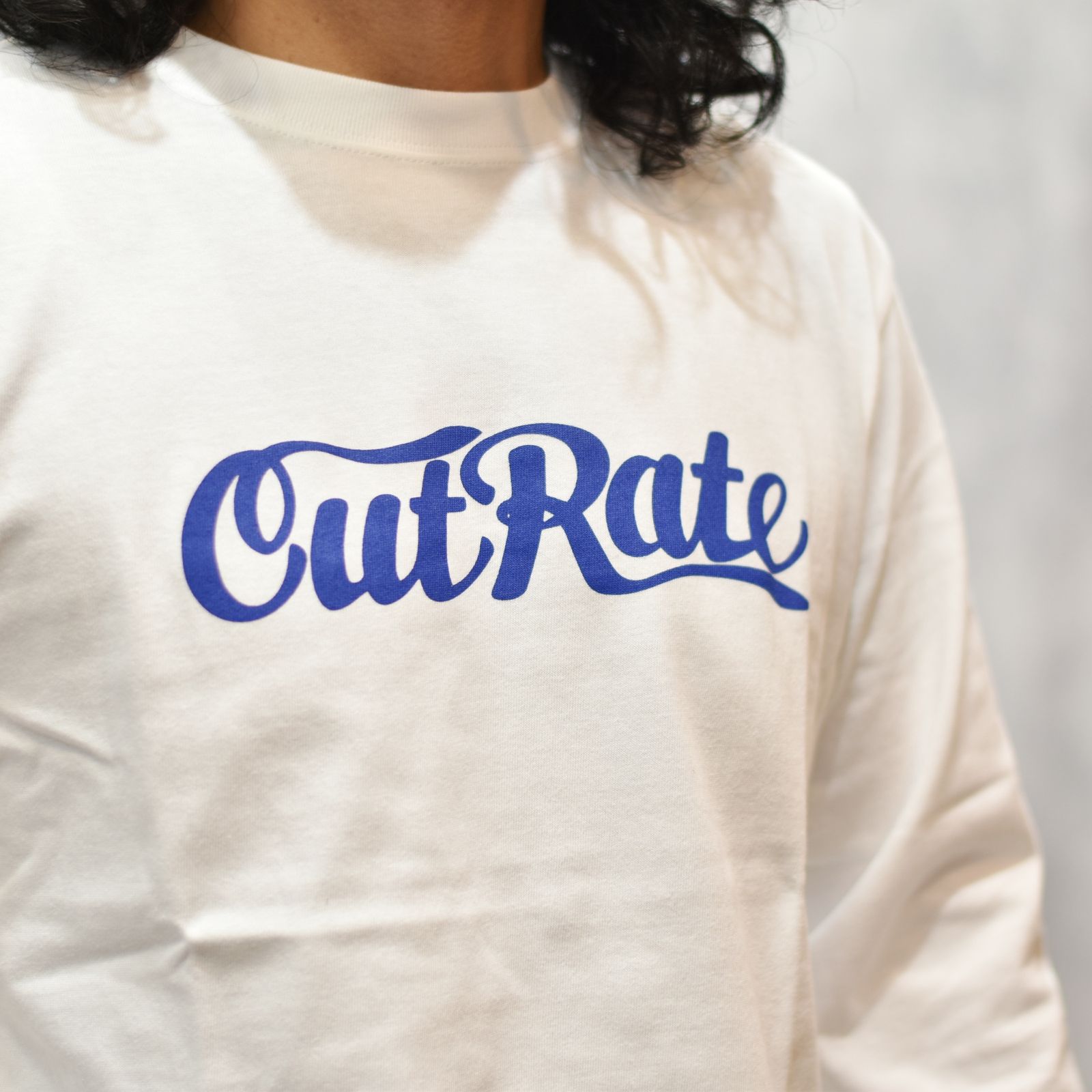 CUTRATE LOGO L/S TEE (WHITE)｜プリント ロンT｜CR-26SS006