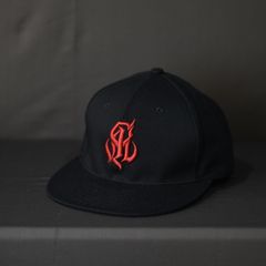 CAL NT LOGO TWILL BASEBALL CAP (BLACK/RED) / ロゴ ベースボールキャップ