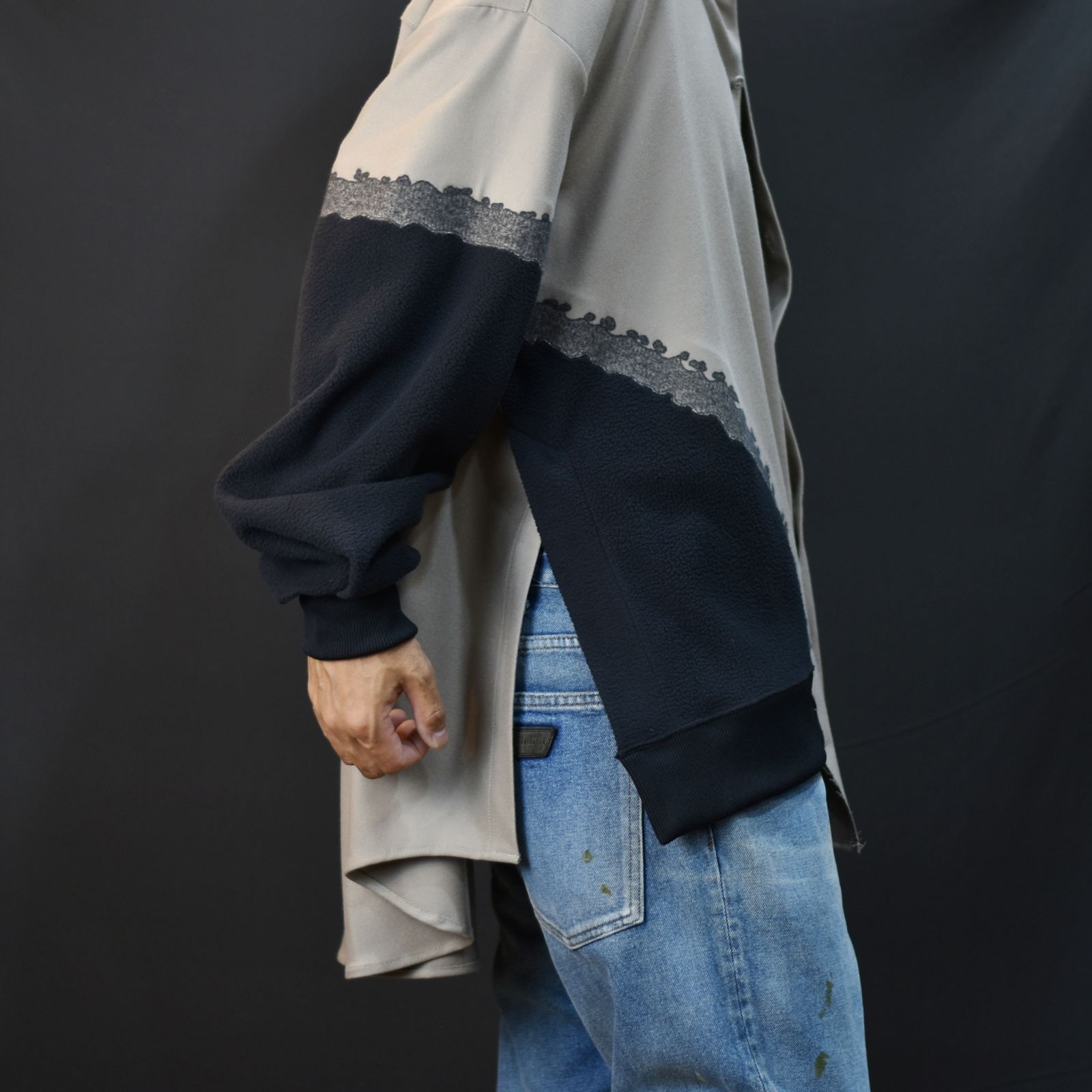ニードルパンチシャツ / LB23AW-SH01-NDP-PL (WOOD×BLACK)