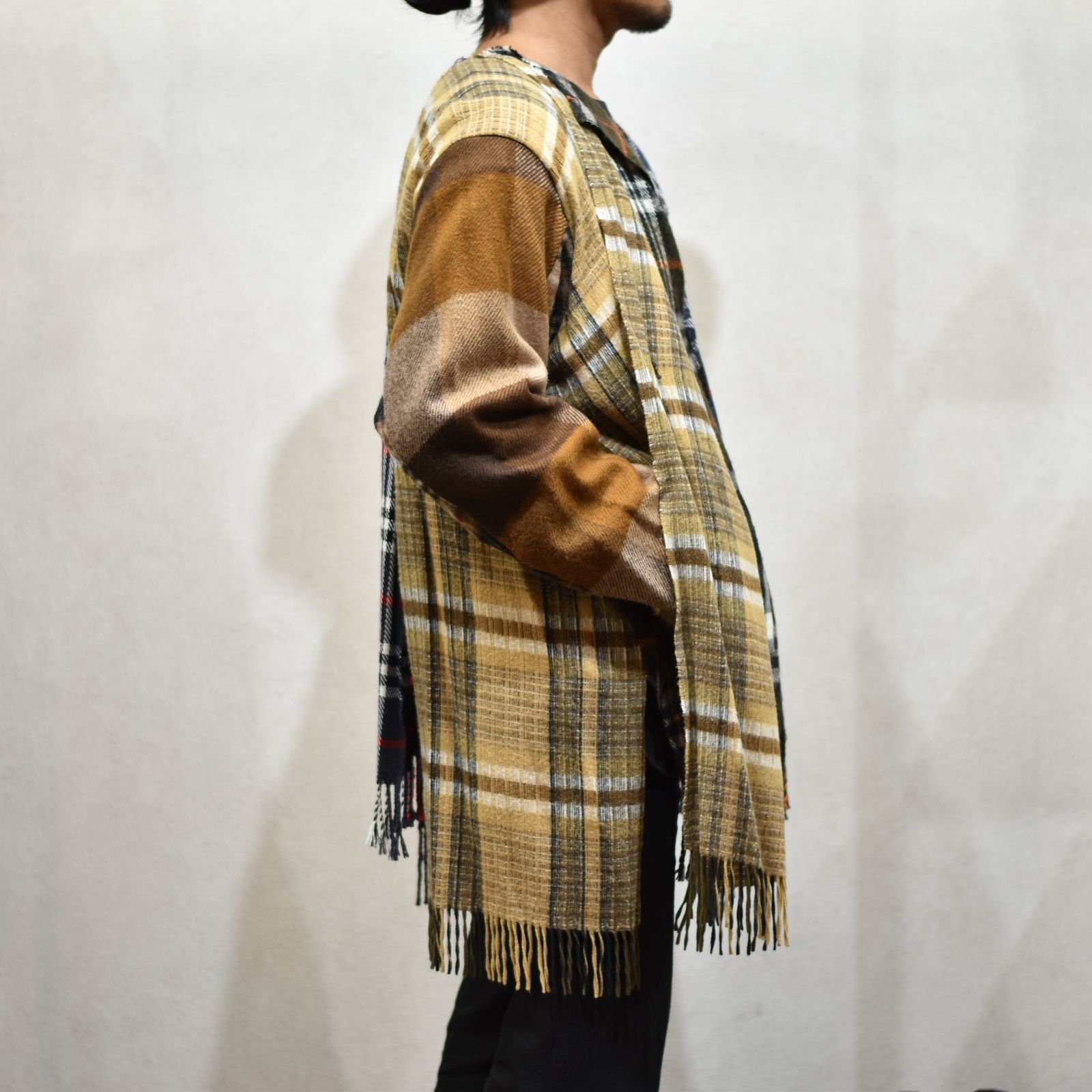 OLD PARK×MINEDENIM Check MufflerCardigan