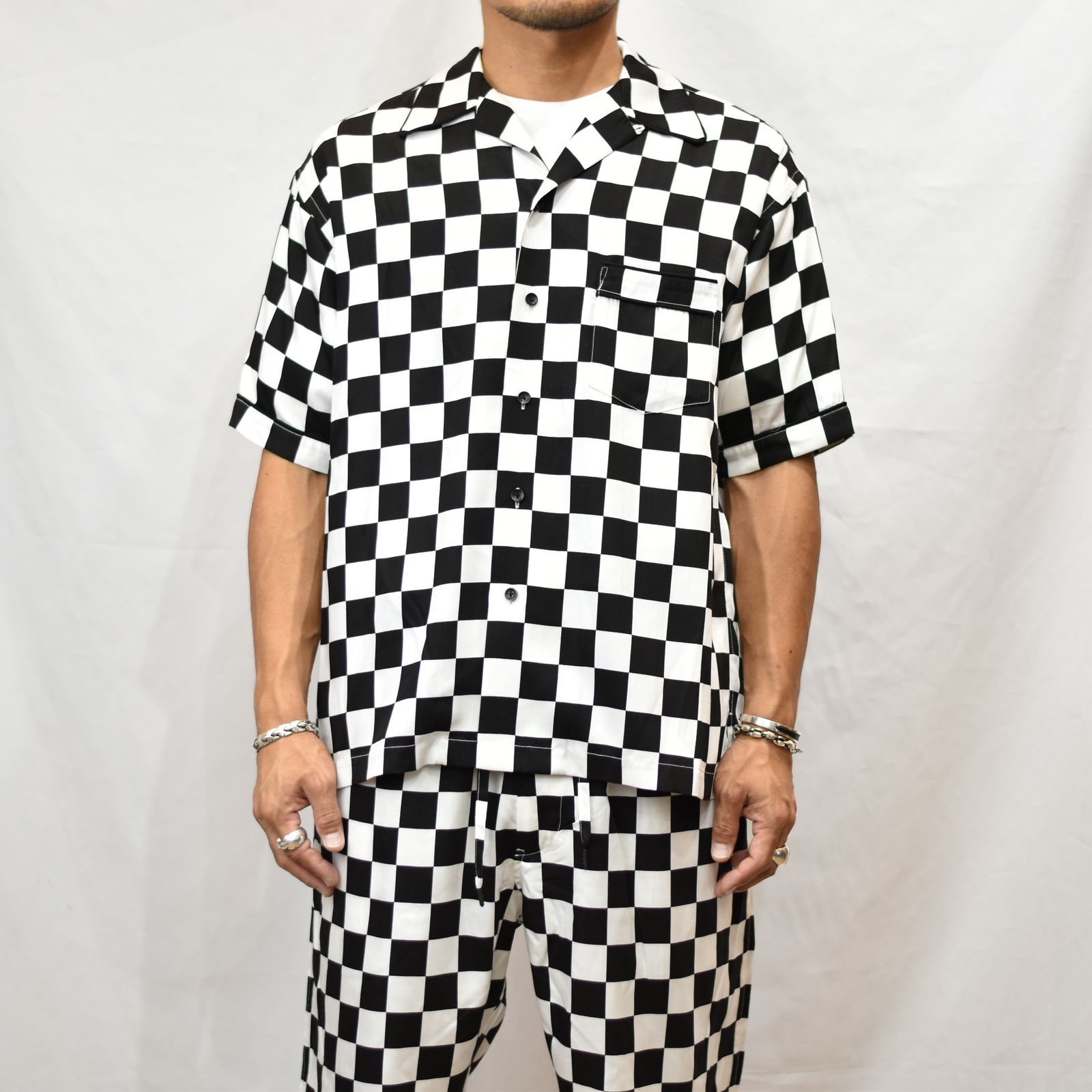 MINEDENIM - CU.Denim S/S Checker flag Open Collar SH (WPT) | chord