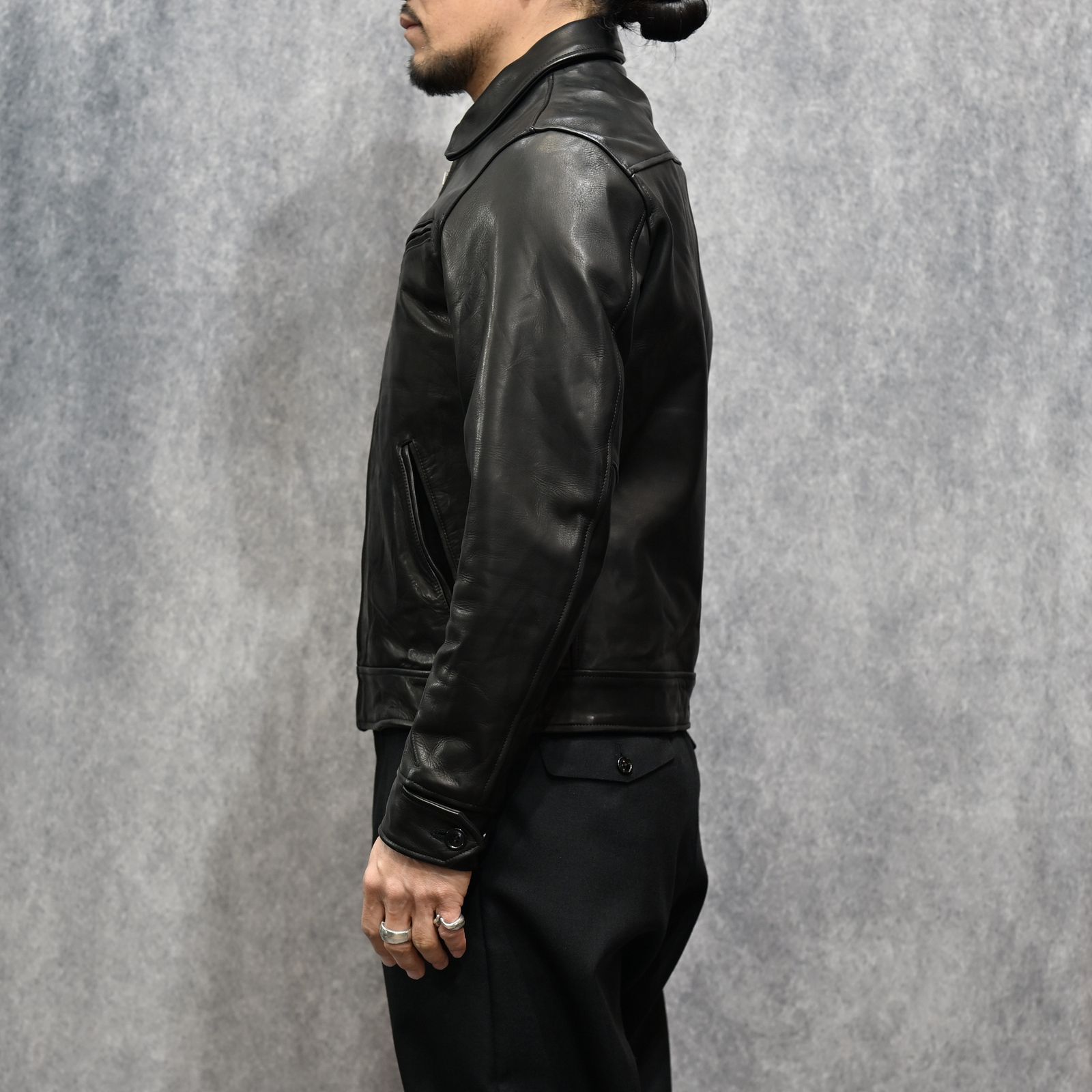 Leather Zipup JKT （BLK）｜レザージャケット｜2602-8001