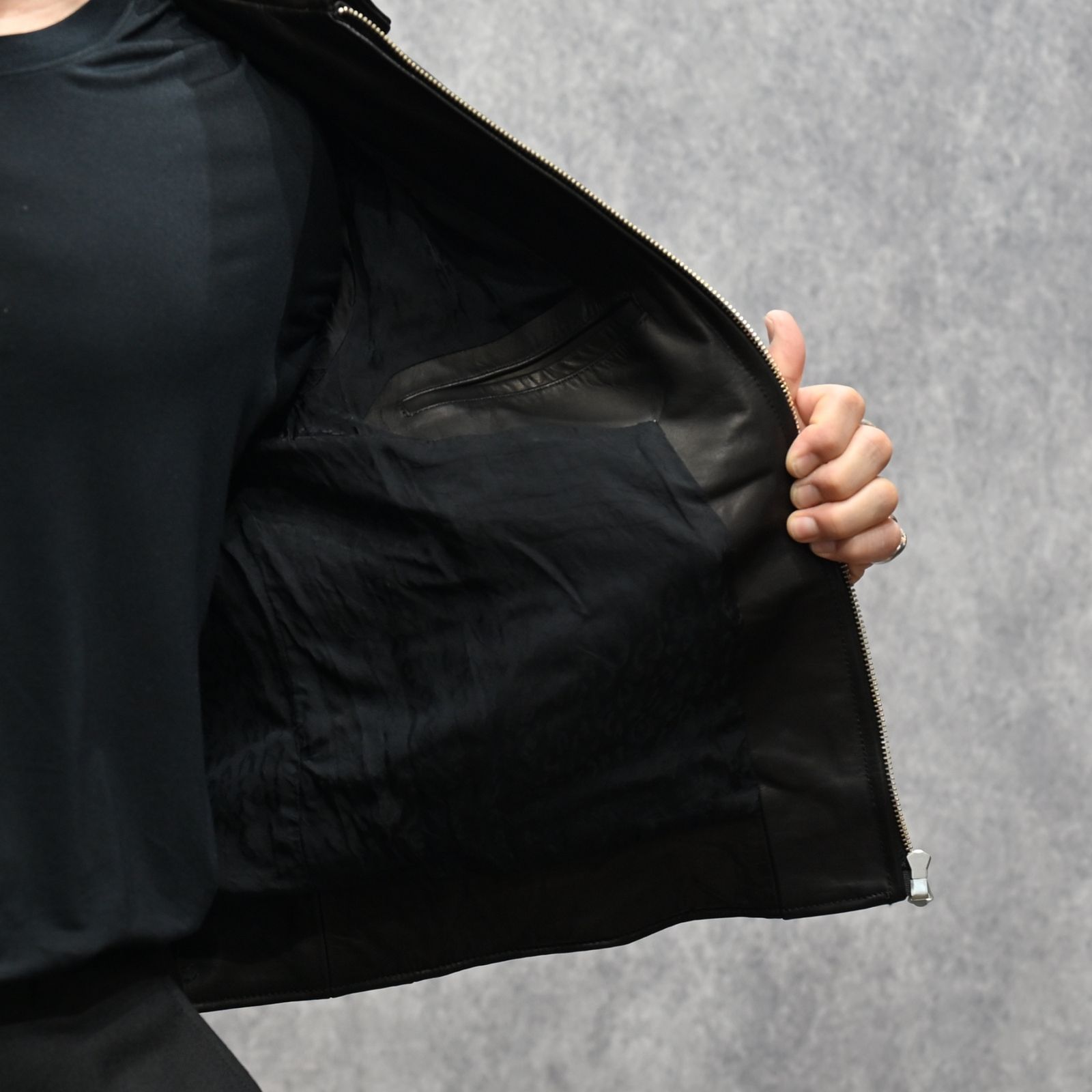 Leather Zipup JKT （BLK）｜レザージャケット｜2602-8001