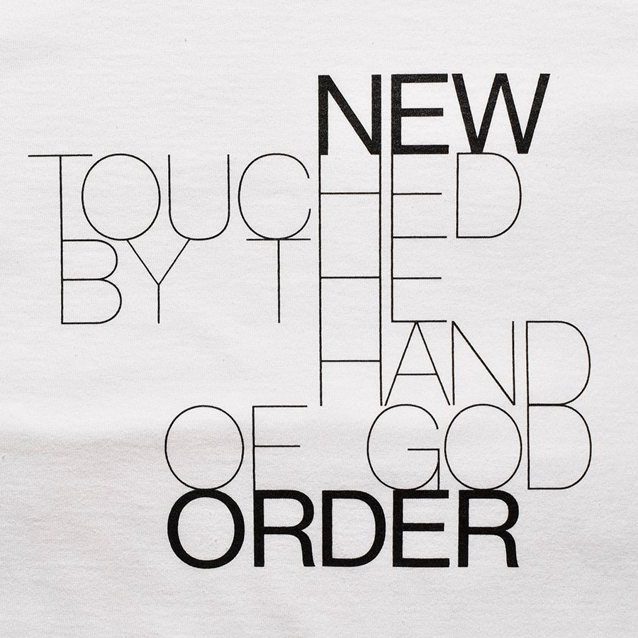 New Order “TOUCHED BY THE HAND OF GOD” Crewneck T-SH （WHITE） /  ニューオーダー 「タッチト・バイ・ザ・ハンド・オブ・ゴッド」 プリント Tシャツ （ホワイト）