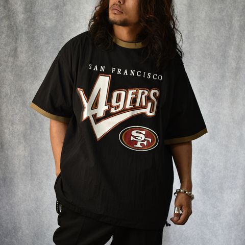 × NFL 49ERS S/S NYLON GAME SH (BLACK) / ナショナル・フットボール・リーグ サンフランシスコ・49ers 半袖 ナイロン ゲームシャツ