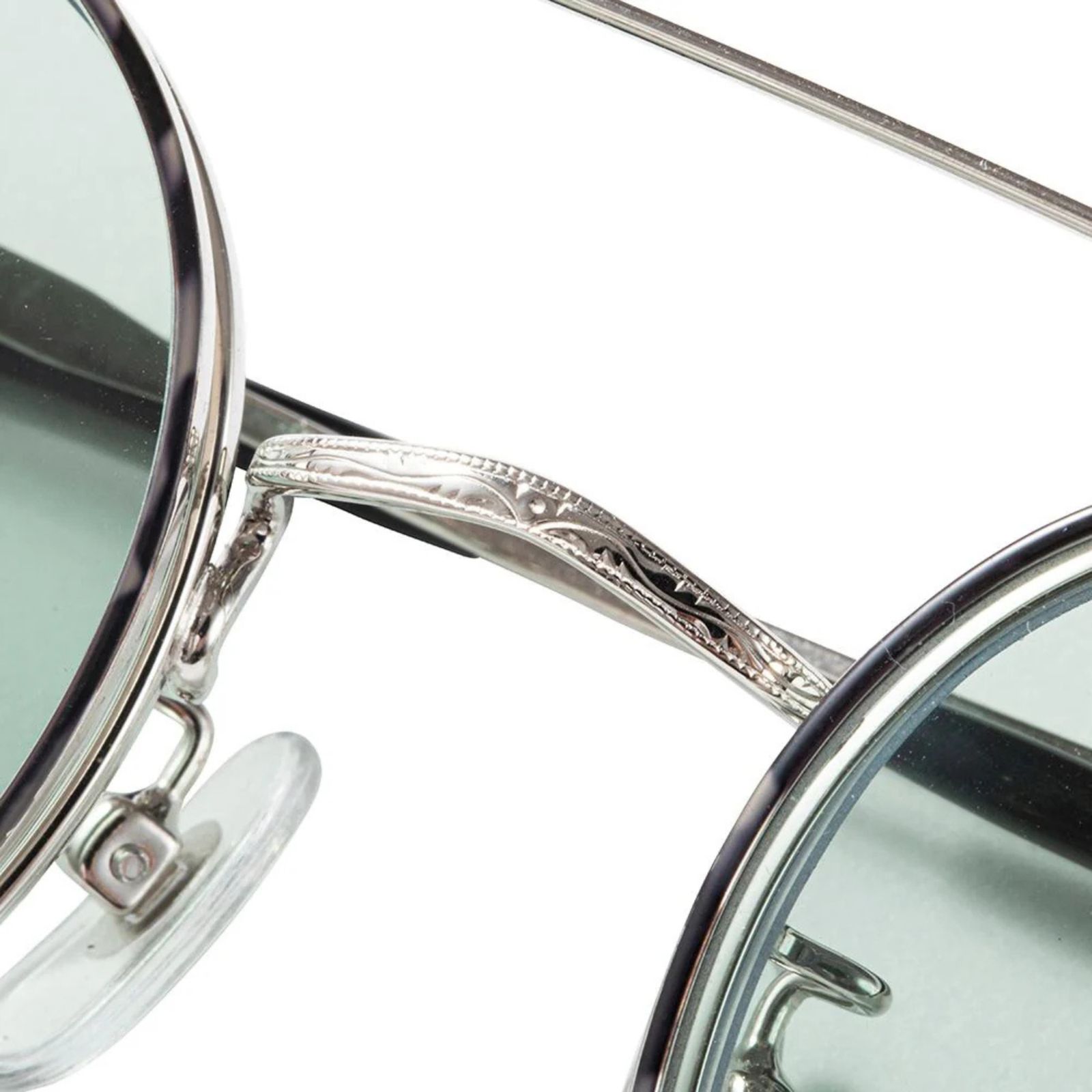 FLIP UP TYPE CIRCLE METAL GLASSES ＜EXCLUSIVE＞ (SILVER / GREEN)｜フリップアップタイプ サークルメタル サングラス｜CL-26SS001G EX