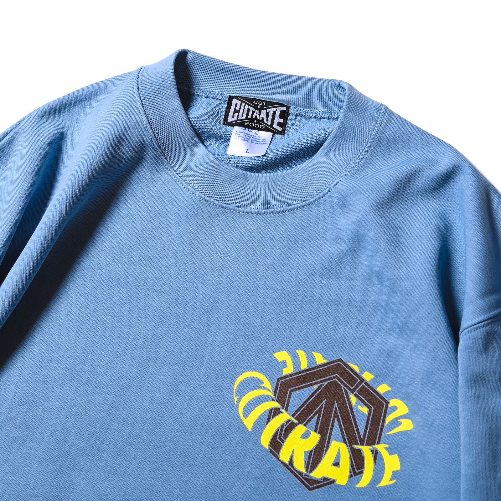 CUTRATE NS LOGO L/S SWEAT SHIRT  (ACID BLUE)