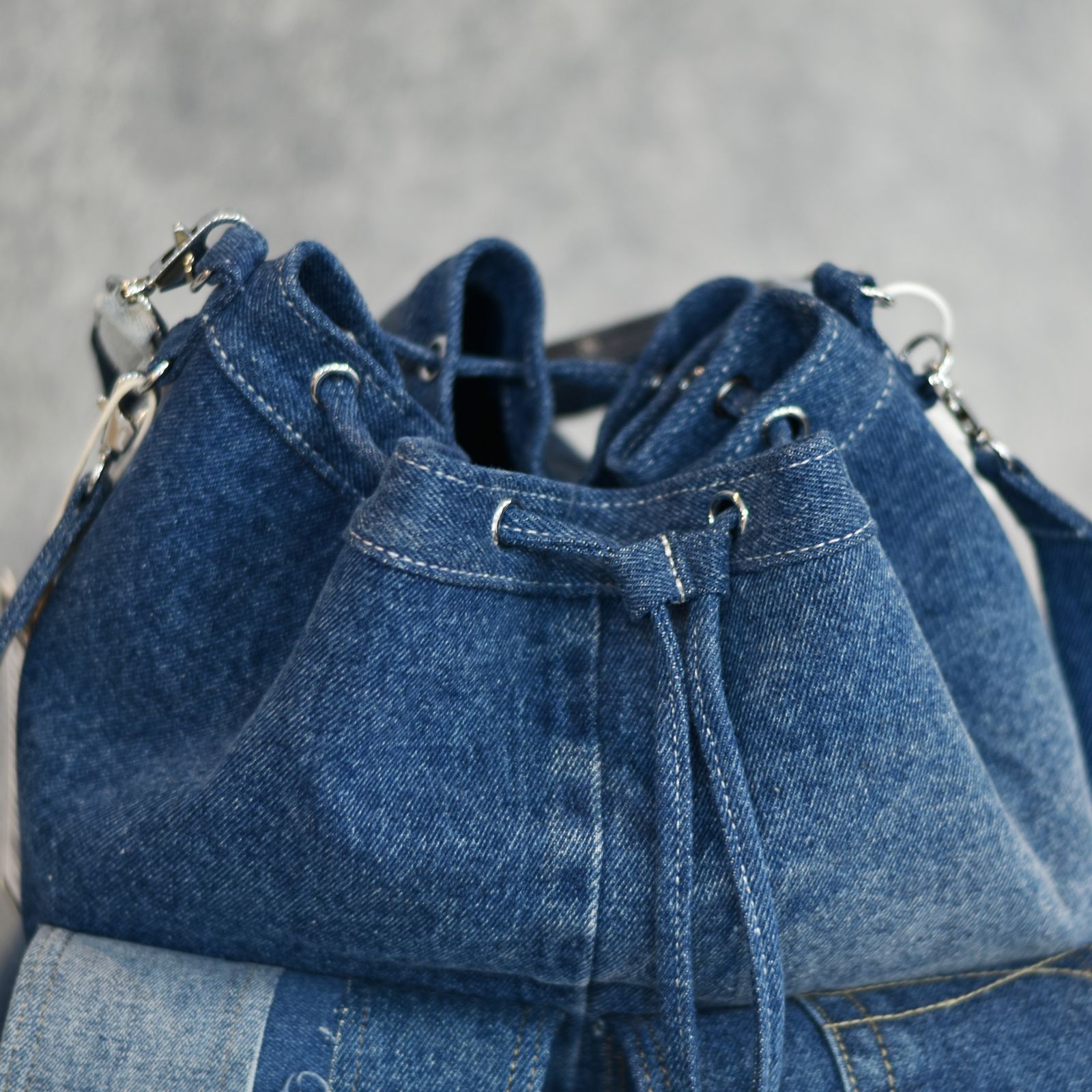 TOOL BAG  (MULTI DENIM) | バケットバッグ 巾着バッグ