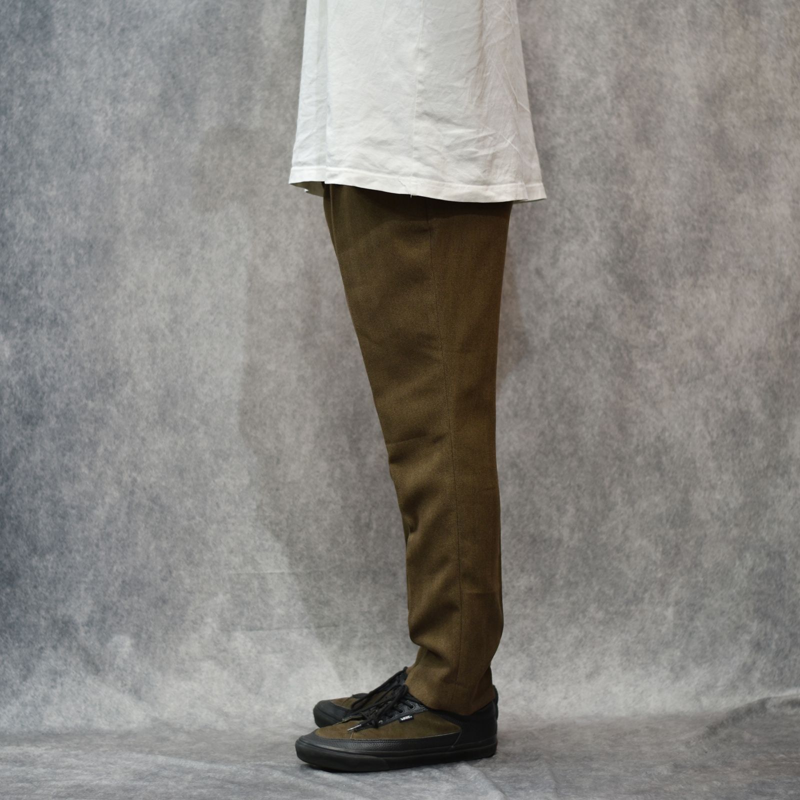 VINTAGE TYPE HERRINGBONE SLACKS (BROWN)｜ヘリンボーン スラックス｜CL-25AW032