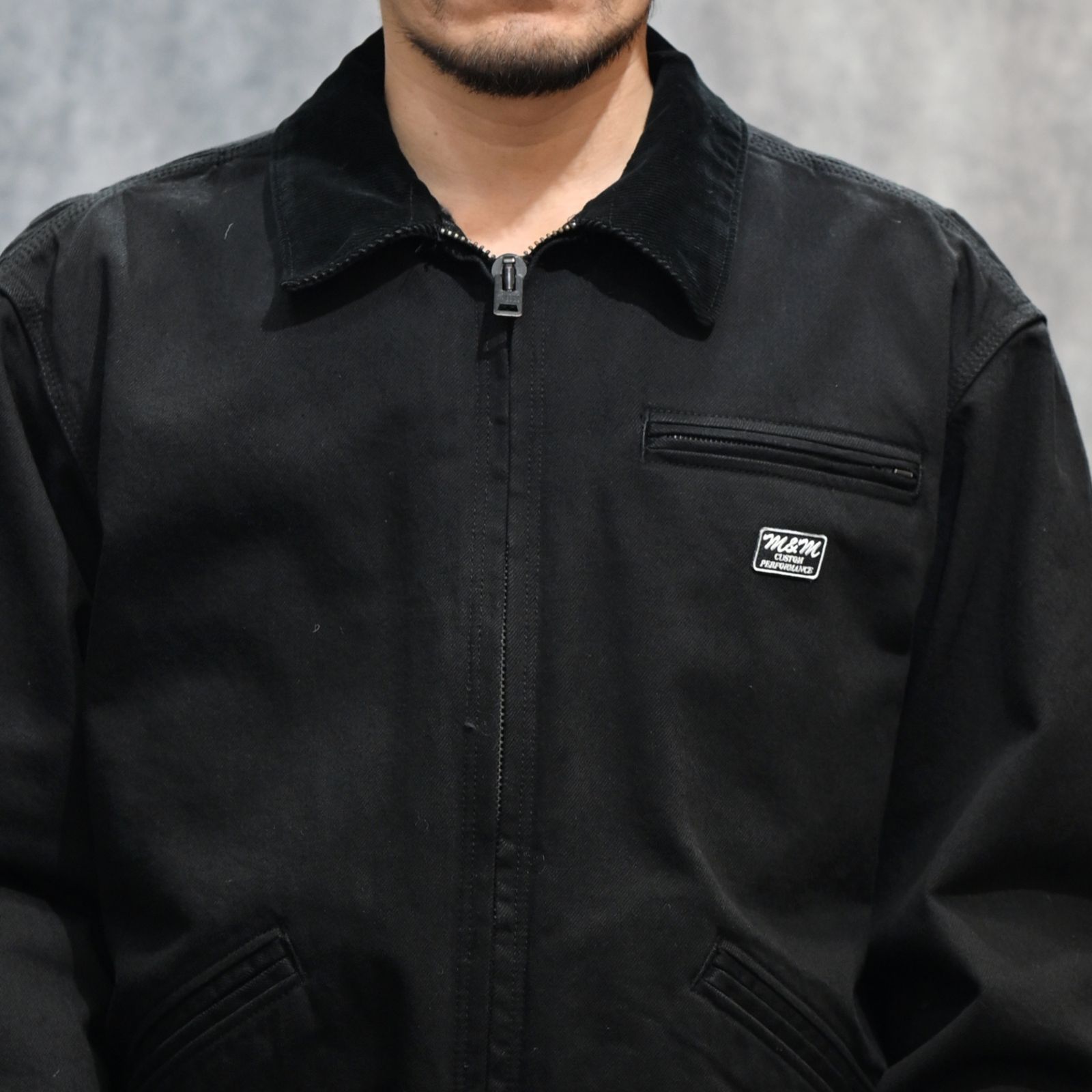 × M&M CUSTOM PERFORMANCE Black Denim Detroit Jacket （BLK）｜× エムアンドエムカスタムパフォーマス ブラックデニム デトロイトジャケット｜MND-MM81
